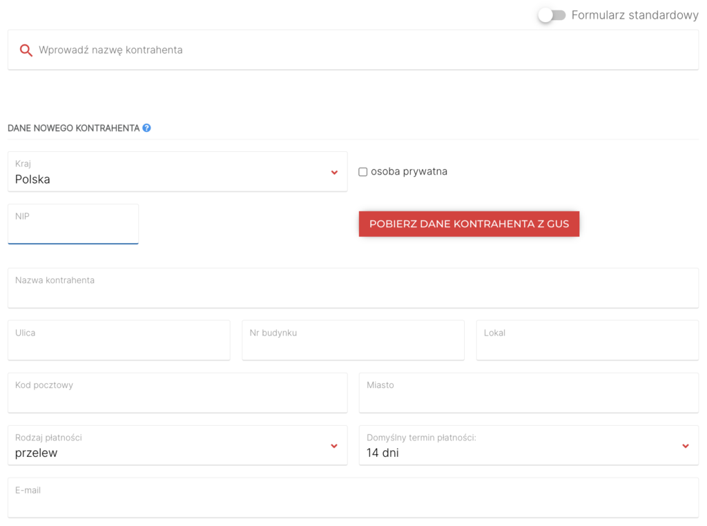 Moja Księgowa Nowy Kontrahent