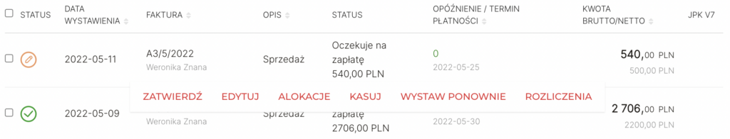 Moja Księgowa Opcje Dokumentu